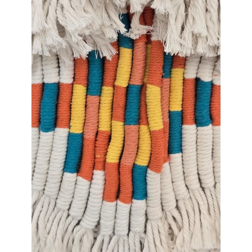 Casa Sol Boho Macrame Wall Hanging Woven Tapestry w/ Wood Rod – New w/ Tags